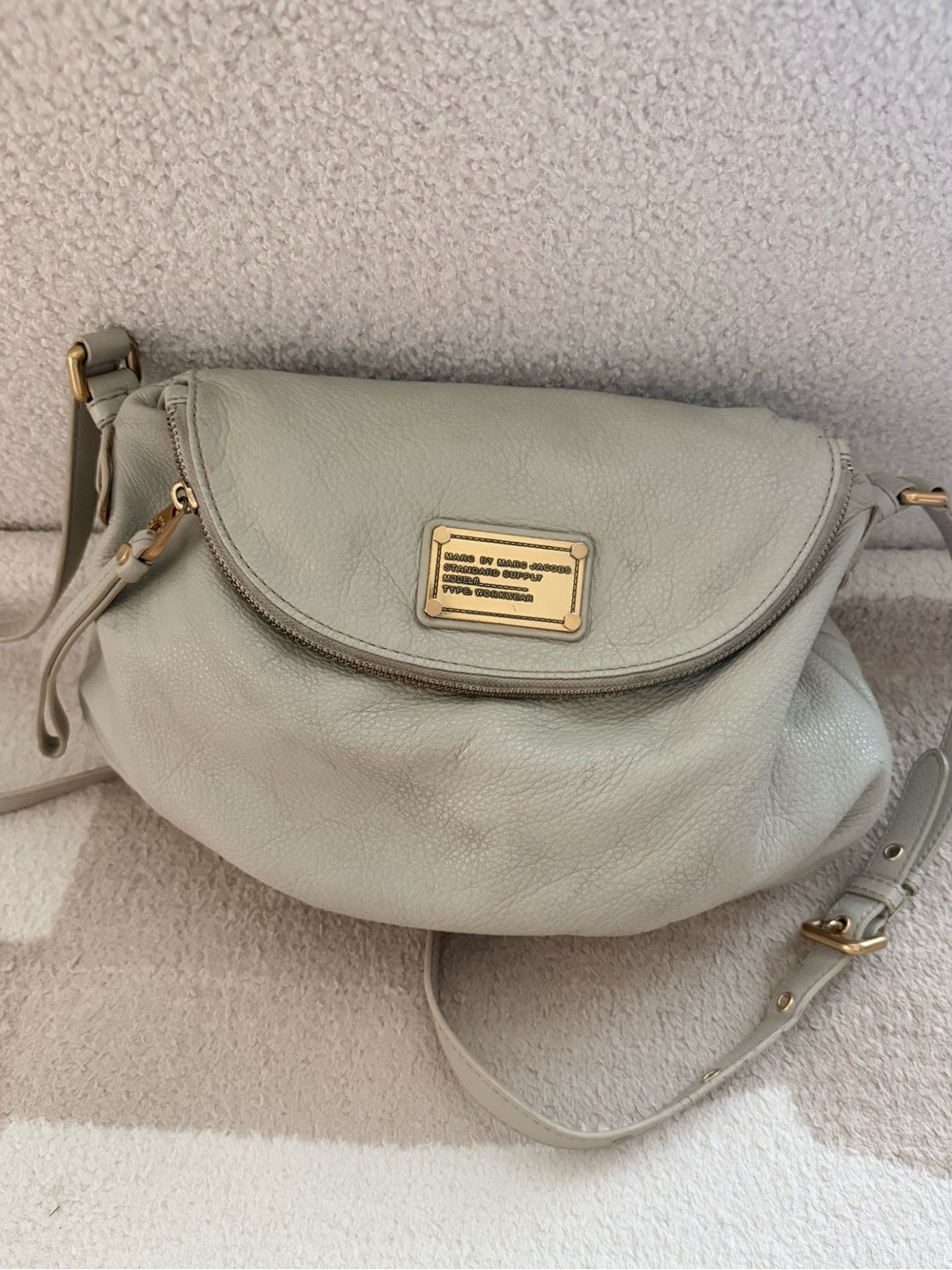 Marc by Marc Jacobs Classic Q Natasha Gray Leather Crossbody Bag
